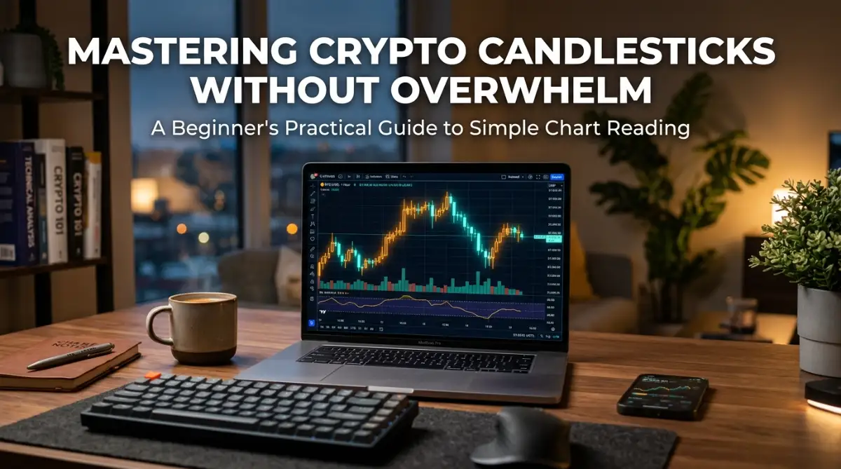 A simple beginner visual guide on how to read crypto candlestick patterns effectively.