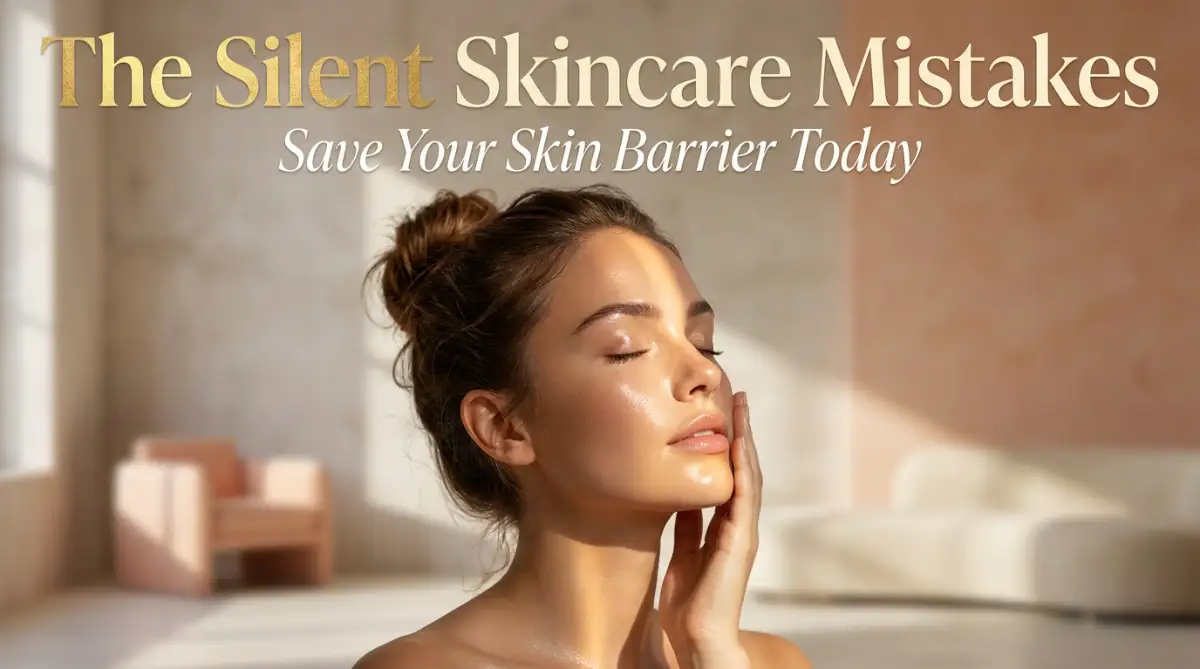 A woman with glowing, healthy skin basking in soft sunlight, representing how to avoid silent skincare mistakes and save your skin barrier today.
